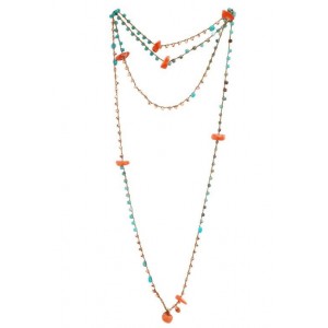 Collana uncinetto con Chiusura Bamboo Coral